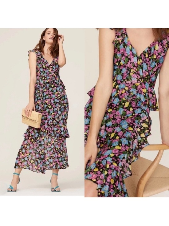 AMUR Dresses & Skirts - Amur Evita 100% Silk Gorgeous Floral Tiered Dress - Size 14